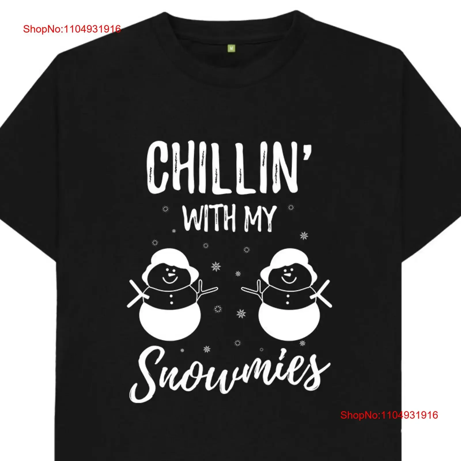 

Chillin With My Snowmies Christmas T Shirt vintage Washed Casual Top For Everyday Wear fashion Soft streetwear homme Stretched