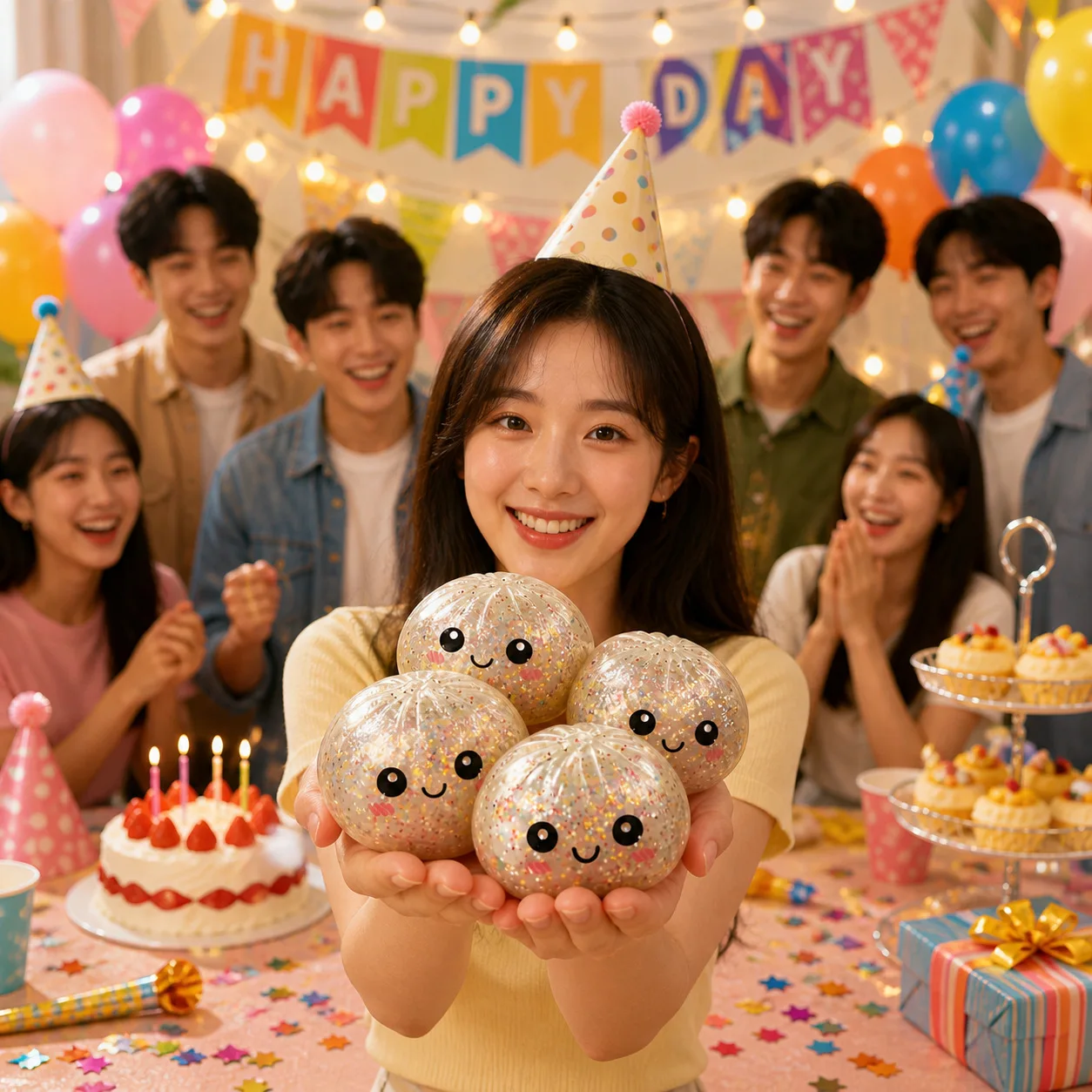 

Simulation Flash Dumpling Pressure Ball Slow Rebound Soft Pinch Decompression Office Home Decorat Adults Birthday Gifts