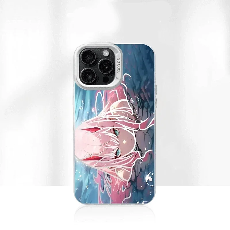 Bonito menina zero dois nadar caso de telefone para iphone 11 12 13 14 15 16 17 pro max plus xr ar mini querido franxxs capa à prova de choque