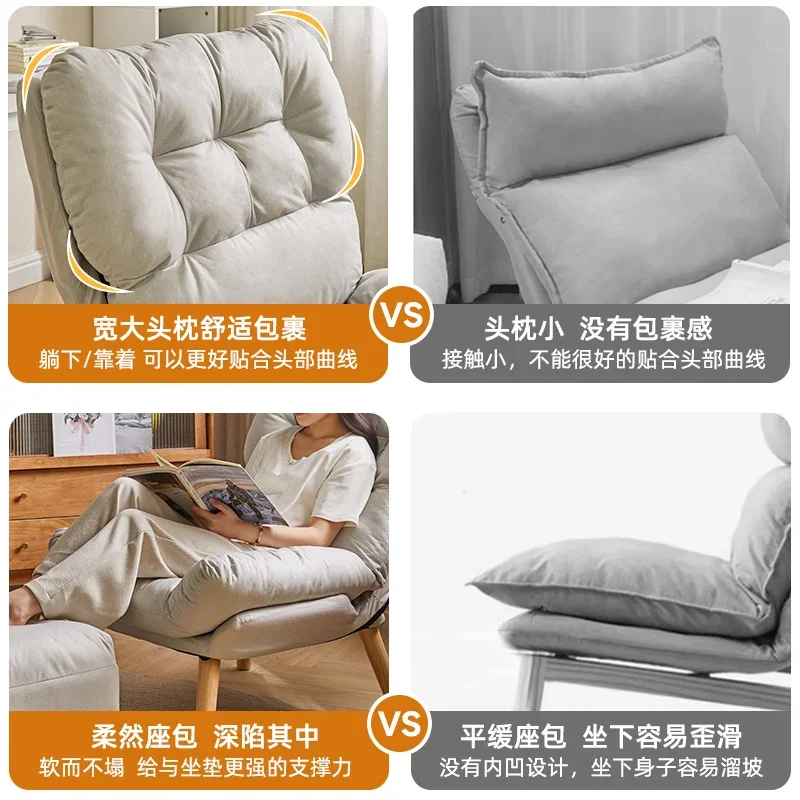 Grey Simple Folding Sofa Bed Apartment Armchair Family Unusual Reclining Chair Single  Living Room Furniture