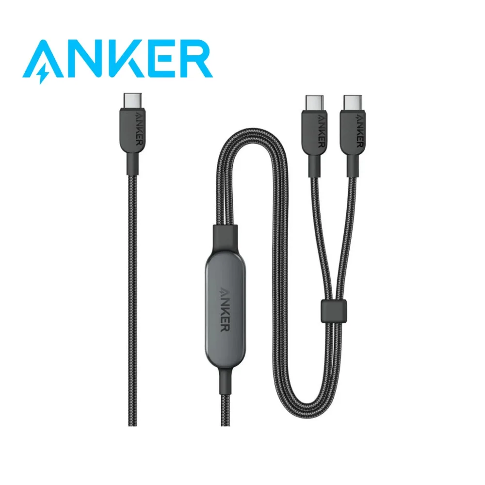 Anker A8895 2-in-1 USB-C to USB-C Braided Cable Max 140W PD Fast Charging Data Cord For Laptop Phone Tablet