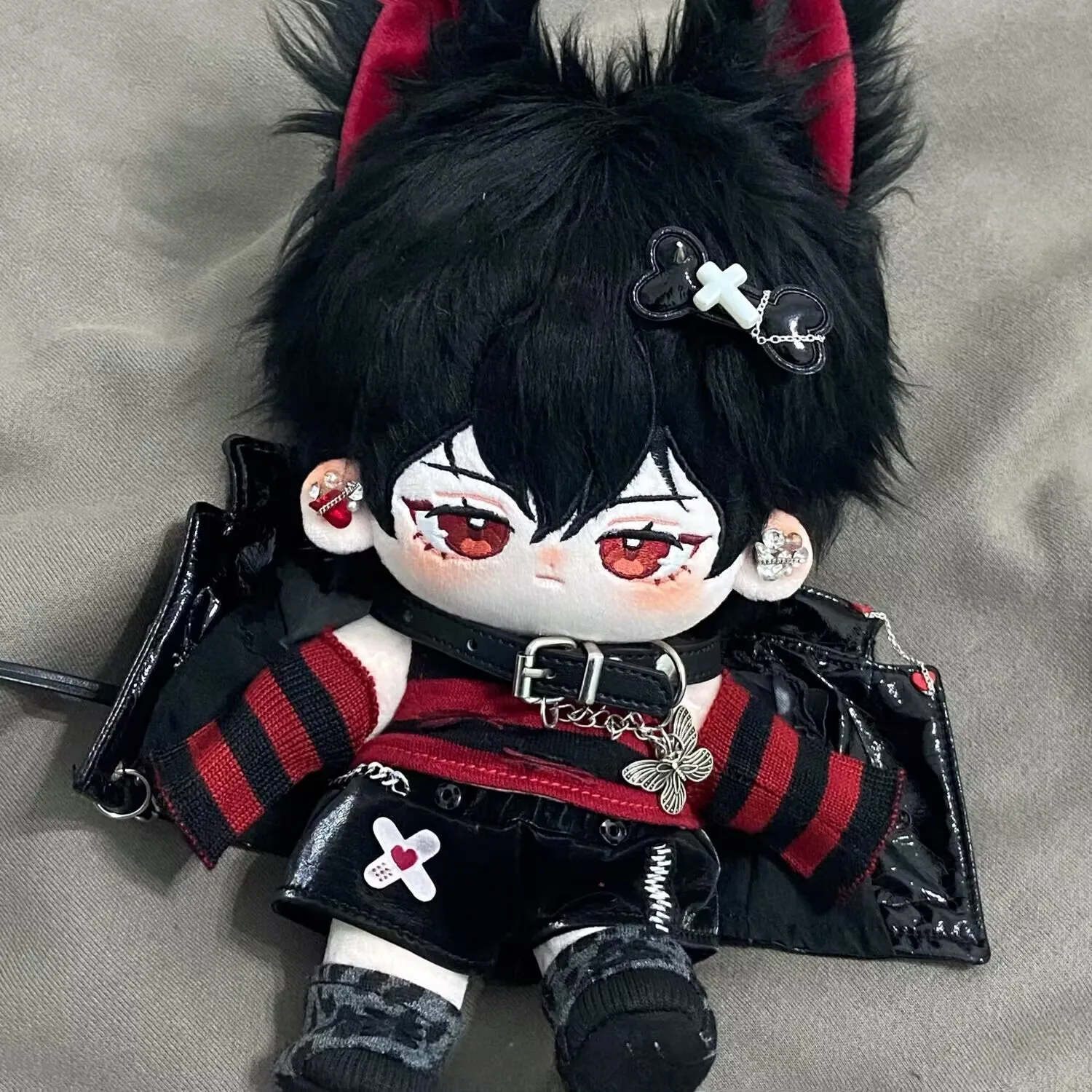 ตุ๊กตาผ้าฝ้าย "ไออิงอิง ไอหยิน" 20 ซม. ชุดเปลือยเท่ๆ มีสินค้าในสต็อก เปลี่ยนชุดได้ ตุ๊กตาเด็กเปลือยมีหูและหาง