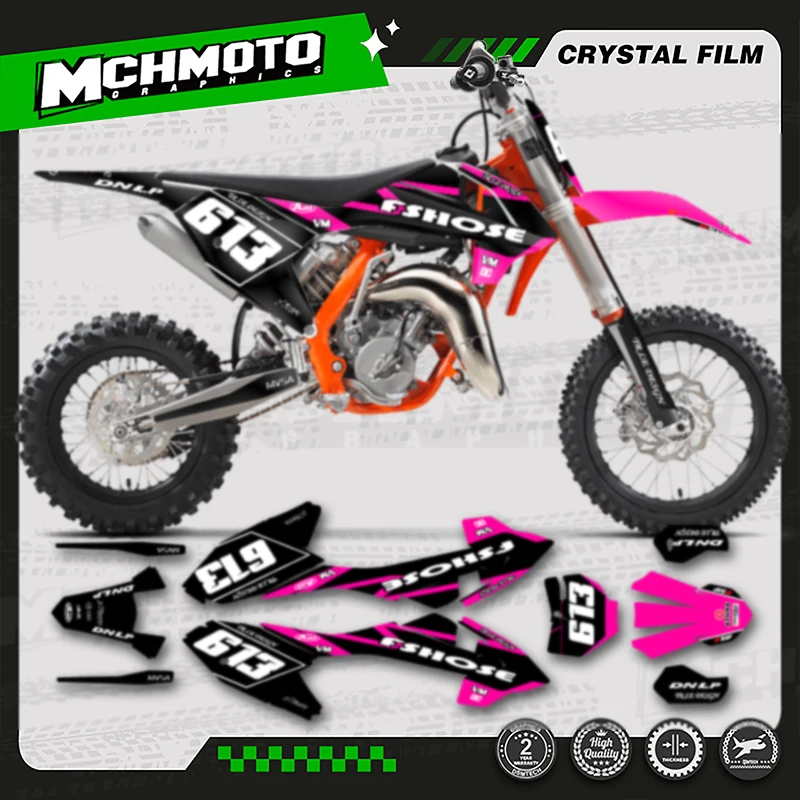 

MCHMFG новый стиль графический фон наклейка комплект для KTM 2016-2023 SX65 SX 65, номер имени на заказ