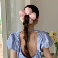 Korean Oversized Blue Flower Scrunchie Headdress Women Girls Trendy Design Rubber Elastic Hair Band Vacation Hair Accessories - Image 3