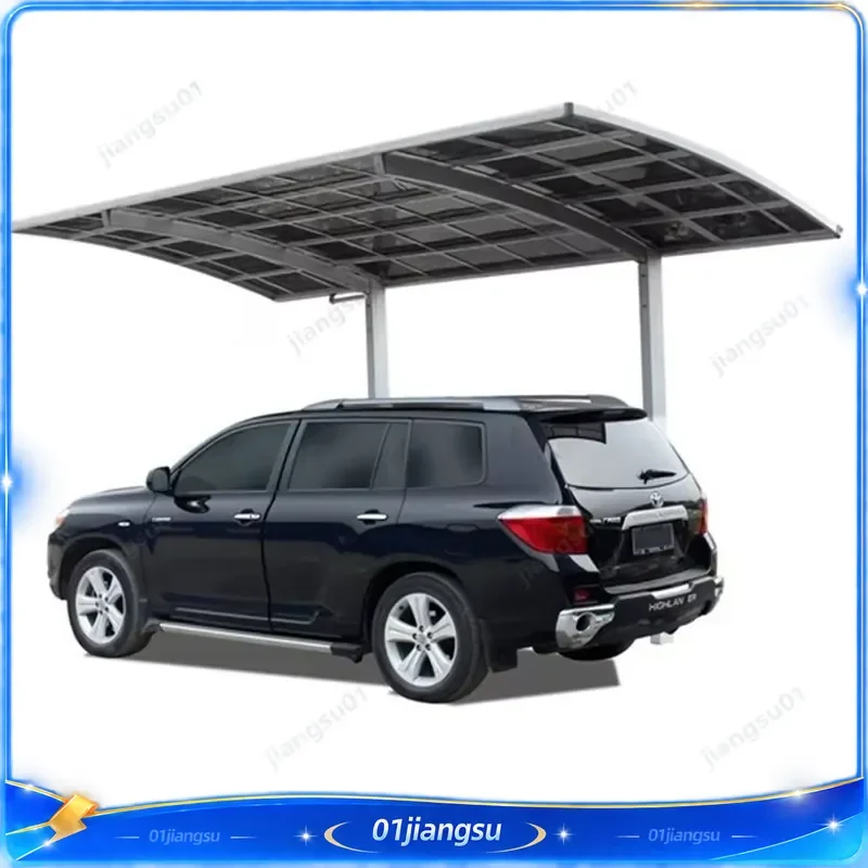 L Shape Aluminum Carport Polycarbonate Roof UV Resistant Metal Frame Canopy Outdoor Parking Shelter Garden Awning Structure