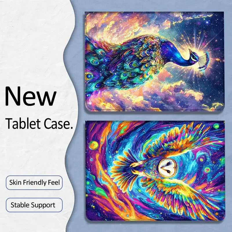 

Сверкающий чехол-книжка «Галактика Павлина» для планшетов Xiaoxin Lenovo Tab P12 Extreme Legion Y900 Idea Pro GT 12.1 2025