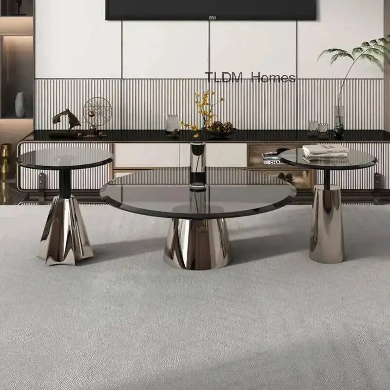Mesas de Centro, Mesas de Entrada, Mesas de Café, Muebles de Lujo para Sala de Estar, Diseño Minimalista, Redondas, Laterales, Móviles, Mesa de Centro, Muebles para el Hogar