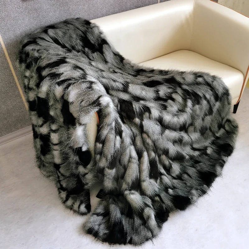 Luxury Faux Fur Blanket high-end Bed linen long hair blankets bed plaid on the sofa cover bedroom decoration blankets and throws