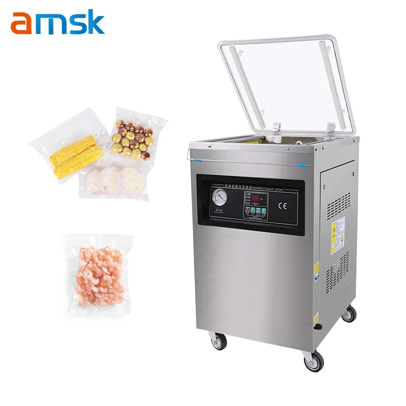 

410 Automatic Food Fruit Storage Retail Business Market Plastic Vacuum Bag Pouch Sealing Packaging Single Chamber Vacuum packer