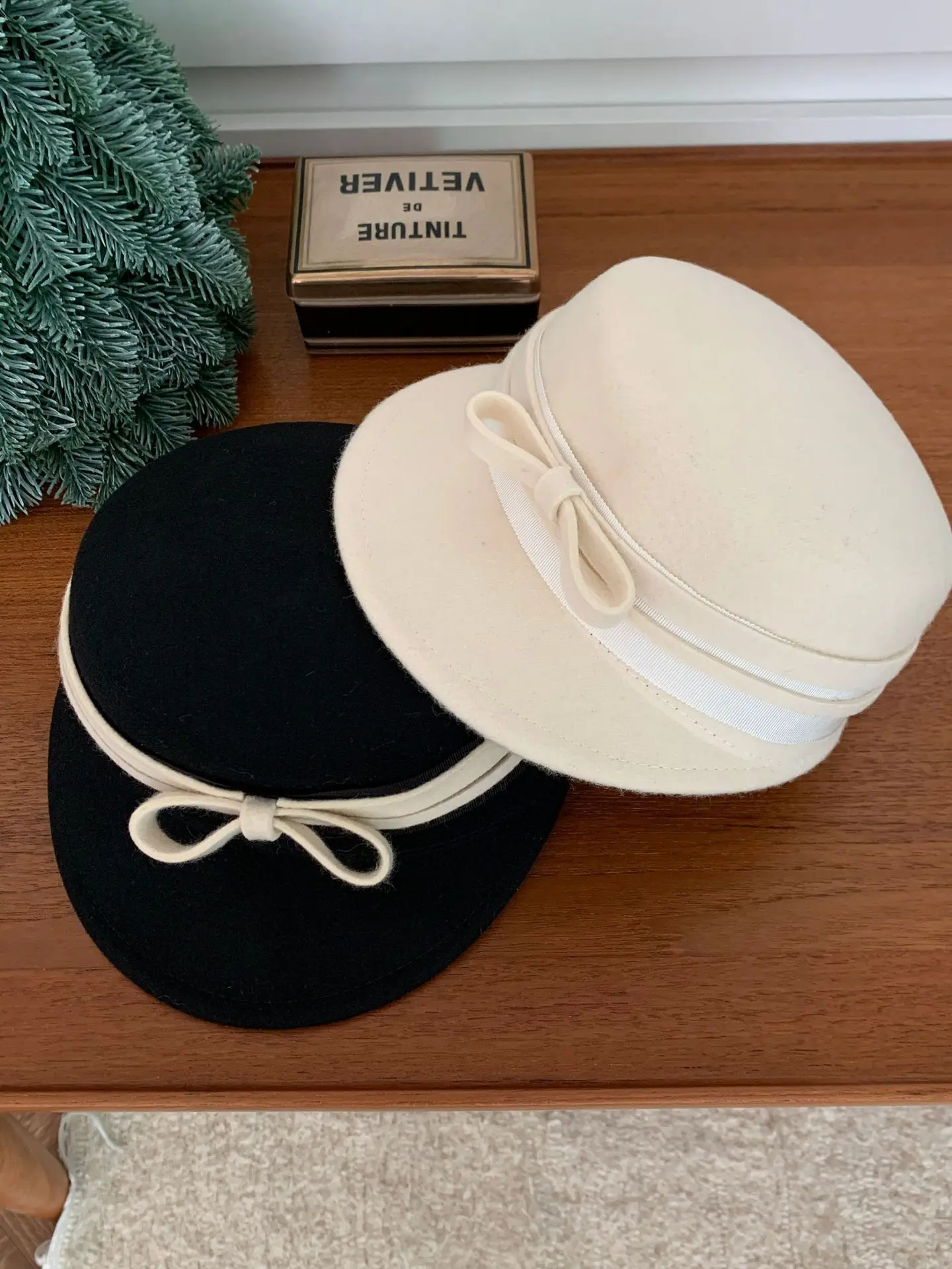 

Шерстяная конная шапка с британским бантом, цилиндр в стиле Хепберн, детская осенне-зимняя черная шляпа газетчика, берет