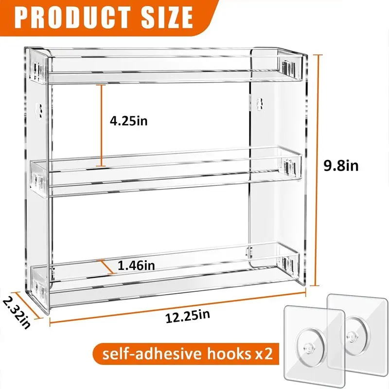 3-Tier Acrylic Card Display Rack, Wall Mount & Desktop Transparent Storage Organizer for Sports Trading Cards