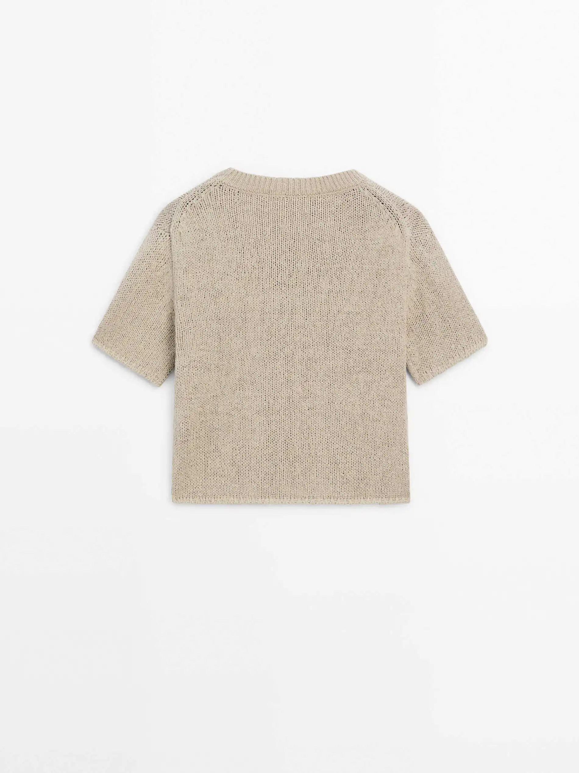 Ethereal MD 2025 massidutti otoño nuevo estilo de mujer casual básico simple marrón cuello redondo suéter de manga corta Camiseta