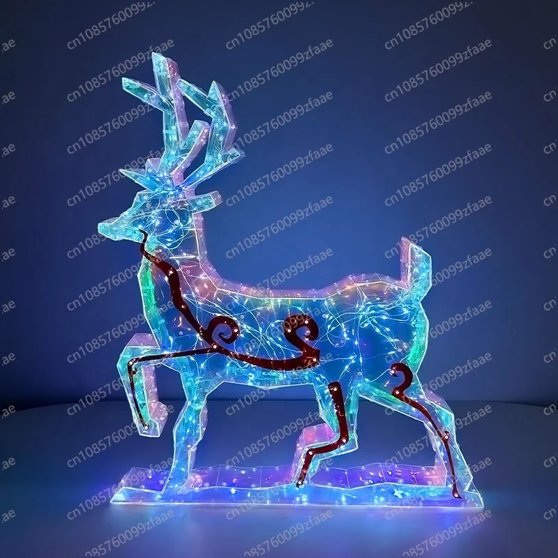 Multicolor Light Emitting Diode Deer Multifunctional Luminous Christmas Outdoor Decoration Deer