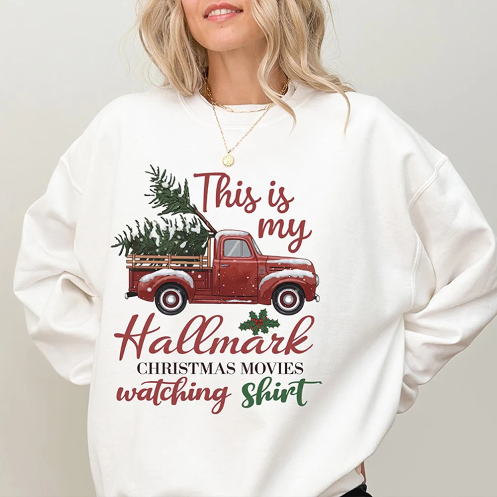 Vintage Weihnachten Gemütliches Fleece Sweatshirt Wunderbarer Weihnachtsfilm Beobachtung Unisex Sweatshirt Y2K Langarm Pullover Streetwear