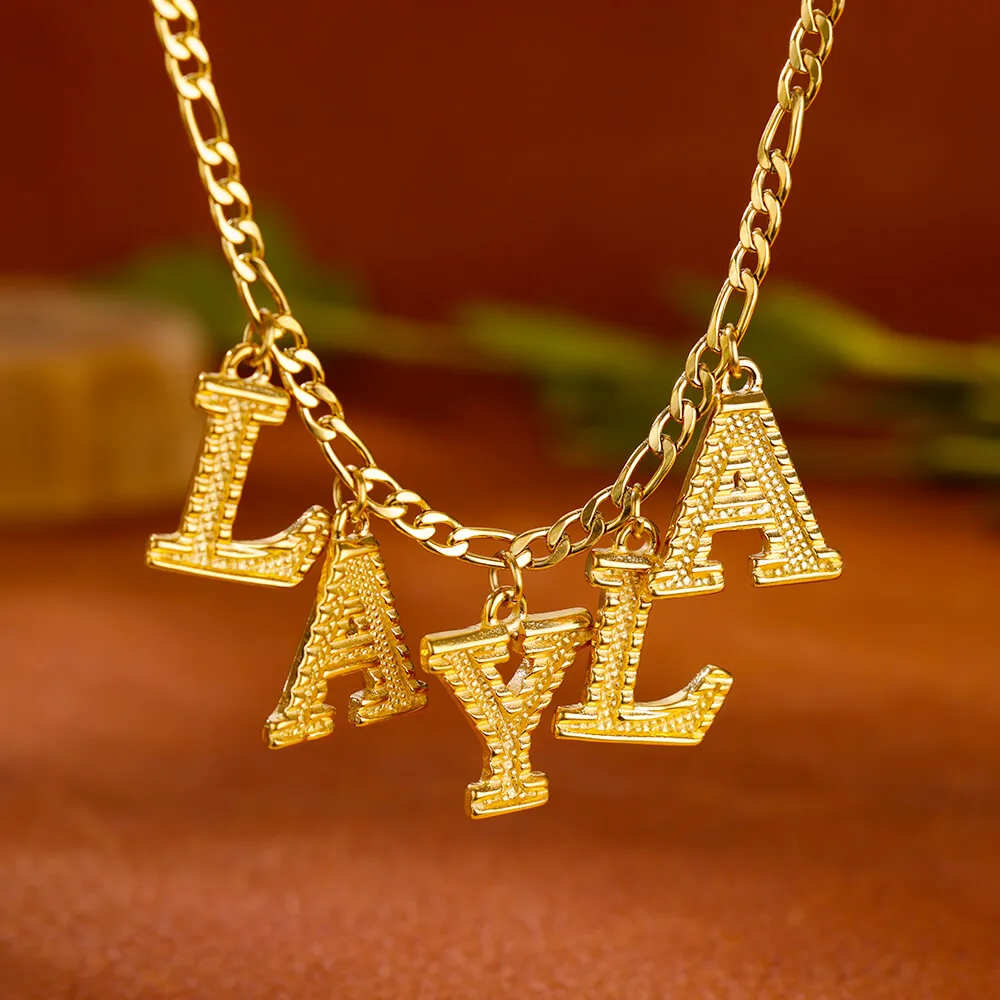 

Custom Name Necklace for Women Cuban Chain Personalized Initial Pendant Necklaces Gold Plated Stainless Steel Jewelry collares