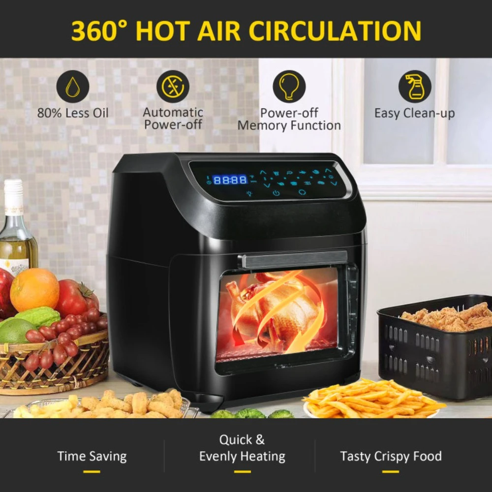 Air Fry Oven, 8 In 1 Countertop Oven Combo , 1700W with Accessories and LED Display, Black, Home Appliances, Bulit-in Ovens