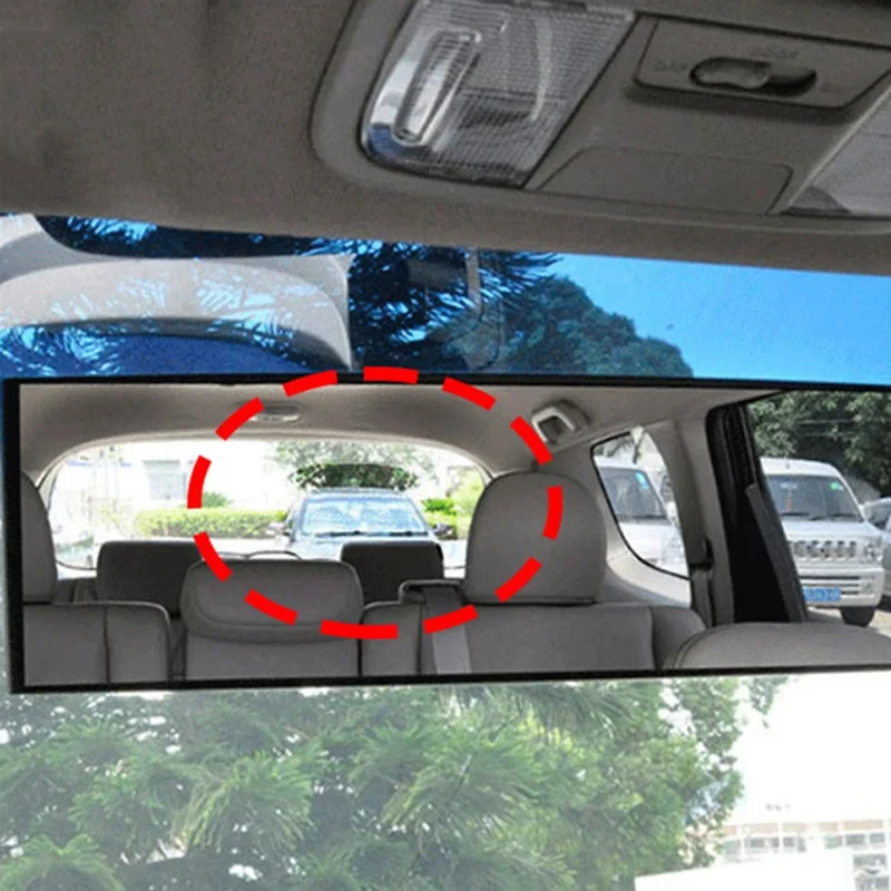 Car Convex Curved Rearview Mirror Universal Anti-Glare Wide-Angle Mirror Reversing Aid Clip-on Mounting Car Accessories