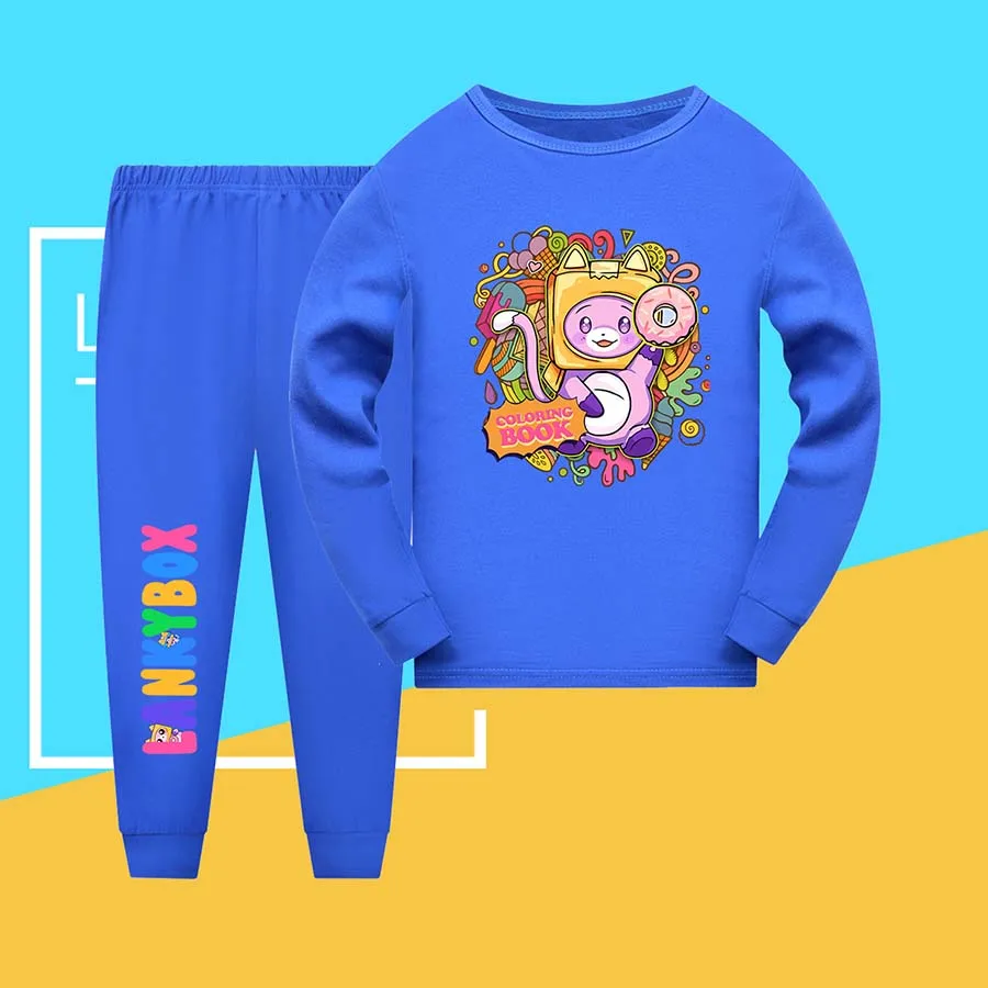Lanky Box Anime - Conjunto de ropa deportiva para niños y niñas, conjunto de ropa de moda para niñas, conjunto de top y pantalón para niñas