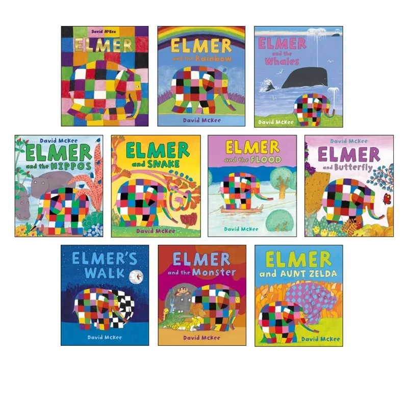 10 Books Everybody Loves Elmer English Picture Storybook Kids Children Reading Early Education