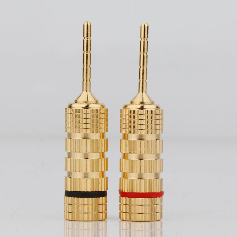 2 مللي متر الموز المتكلم موصل 24K النحاس مطلية بالذهب HIFI الموز جاك المسمار نوع الصوت والفيديو سلك التوصيل مضفر التوصيل