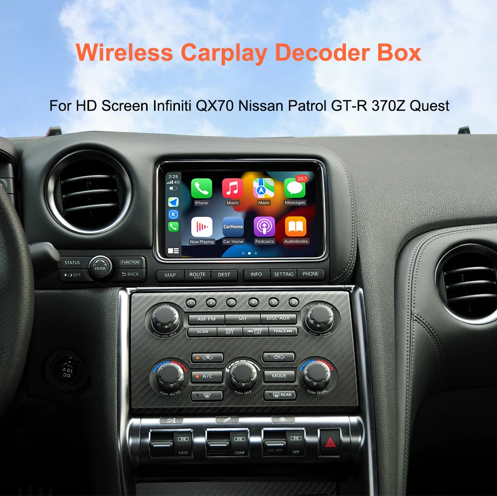 Bonroad Wireless Carplay Android Auto Modulbox für HD-Bildschirm Nissan GT-R Pathfinder Quest 370Z Patrol Mirror Link Interface – Detail 1