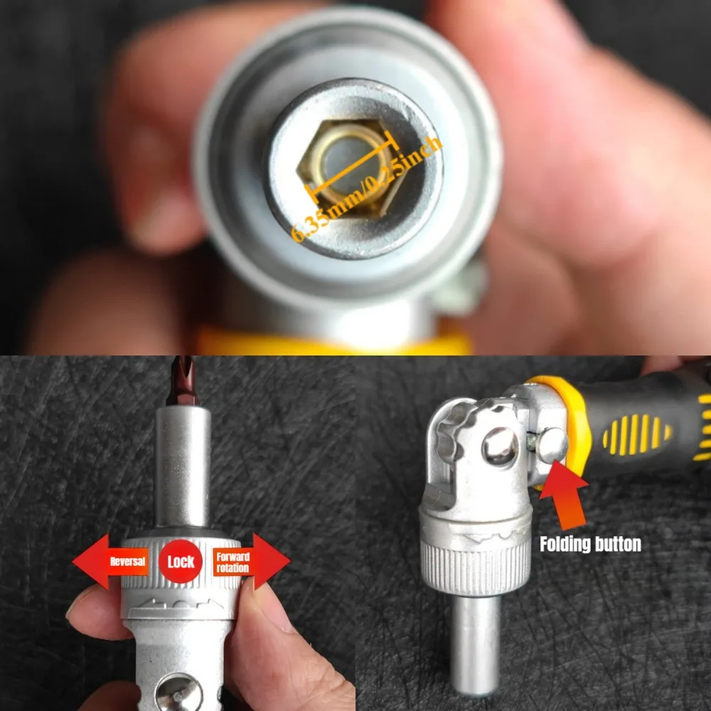 72-Tooth Ratchet Two-way Screwdriver Set Bendable Labor-saving Screwdriver Bit Kit One-word Cross Household Maintenance Tool