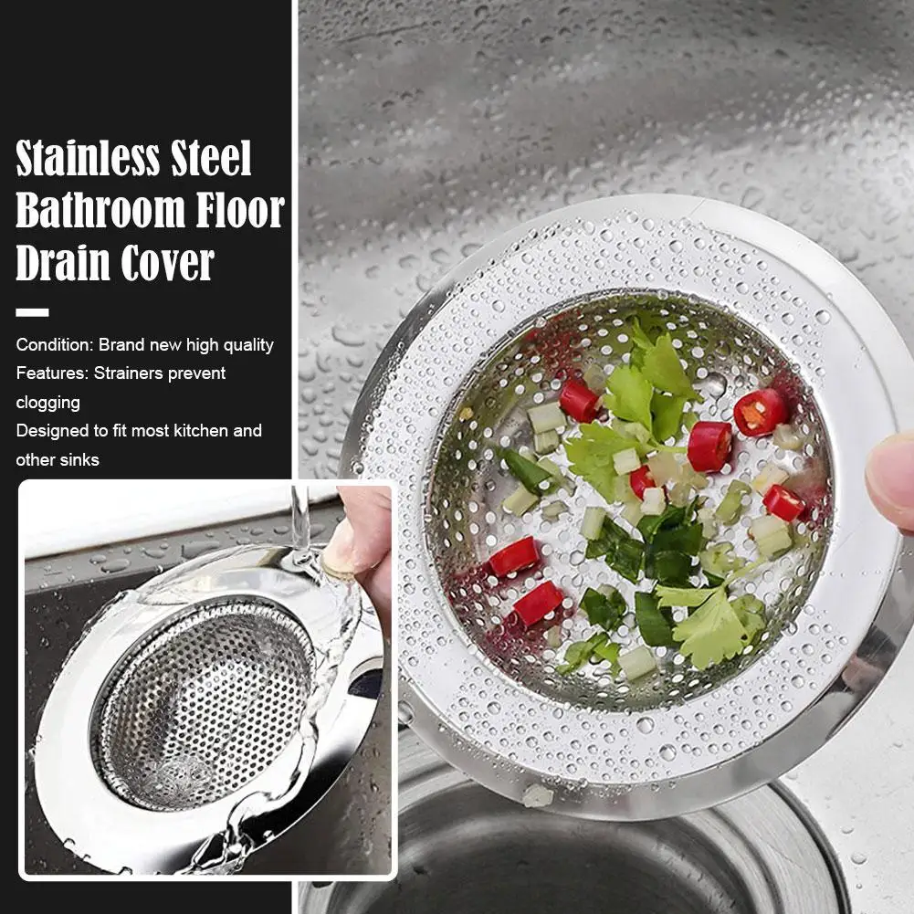 1PCS Kitchen Sink Filter Stainless Steel Mesh Sink Screen Hole Waste Bathroom Filter Strainer Trap Filter Sink Strainer Dra K6A9