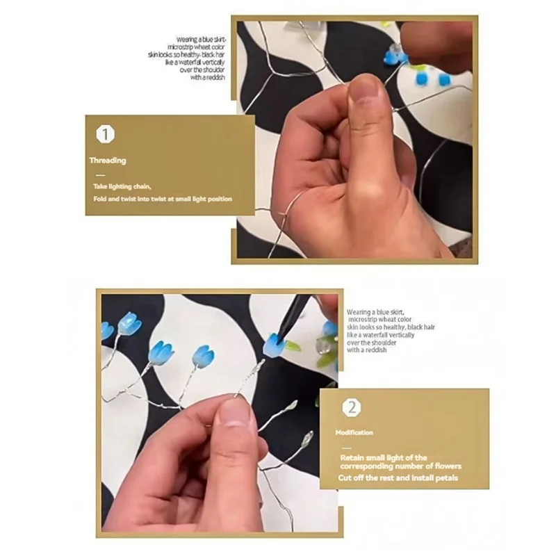 ABJY-DIY الزنبق مرآة مكعب ضوء الليل مصباح الغرفة ديكور زخرفة المواد اليدوية حزمة مكتب الديكور الوردي