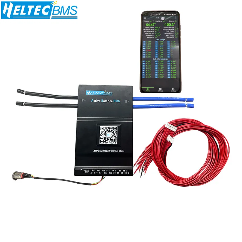 Heltec 8-24S Smart BMS con bilanciamento attivo 0.6A 1A 2A/batteria agli ioni di litio Lifepo4 per veicoli elettrici/stoccaggio