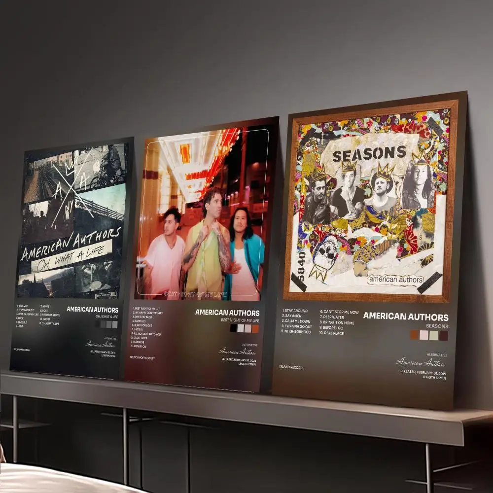 Band A-American Authors Poster Home Wall Decoration Artwork for Bedroom Office Living Room Interior Display