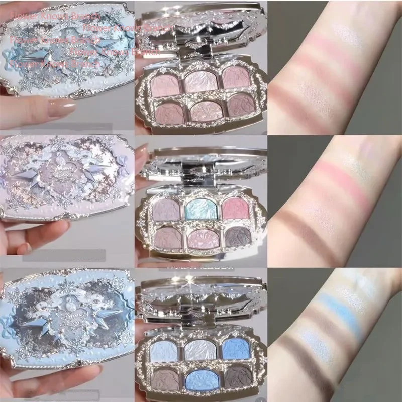 Flowerknows Snow Ballet Collection Makeup Set Lip Stick,Snow Blush,Shimmer Eyeshadow Palette Setting Powder Eye Liner All-in-One