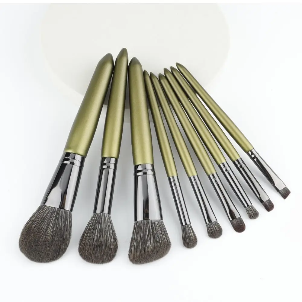 Juego de brochas de maquillaje esponjosas, fibra suave con bolsa de almacenamiento, Kit de brochas cosméticas para ojos, pelo de fibra, pelo de cabra, brocha para polvos sueltos