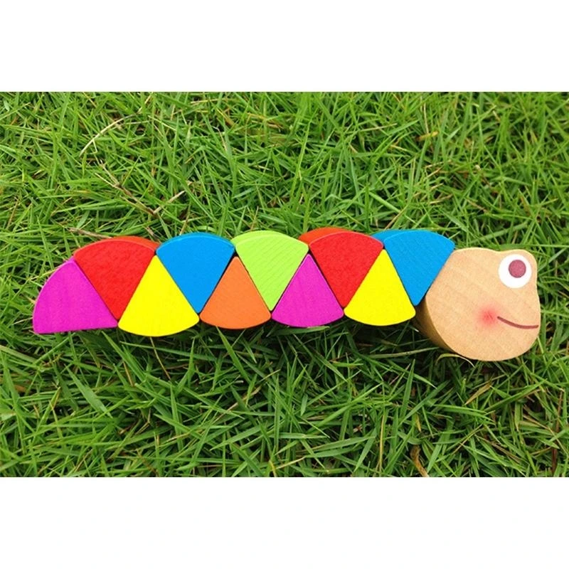 Q0KB Interactief speelgoed Wooden Blok Veiligheid Kleur Geschilderd Blokontwikkelingsspeelgoed Gift