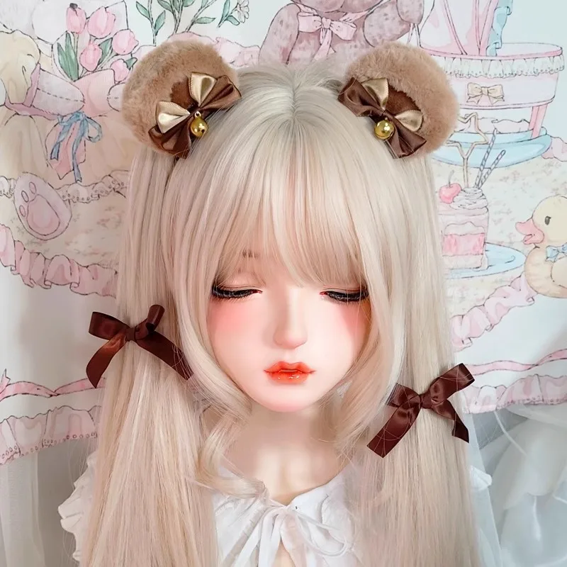 Tier Ohr Haarnadeln Mode Kreative Haar Zubehör Doppel Bowknot Glocke Bär Ohr Clips Lolita Kawaii Cosplay Haarspange Dekor – Detail 1
