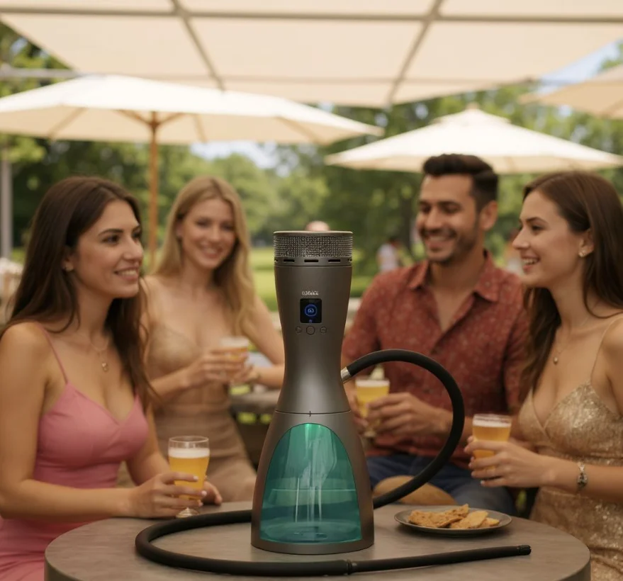 

Russia Electric Hookah Lukah Portable Shisha With LED Light Luxury Hookah Set Shisha Carbon-free Russia Hookah E-hookah Set