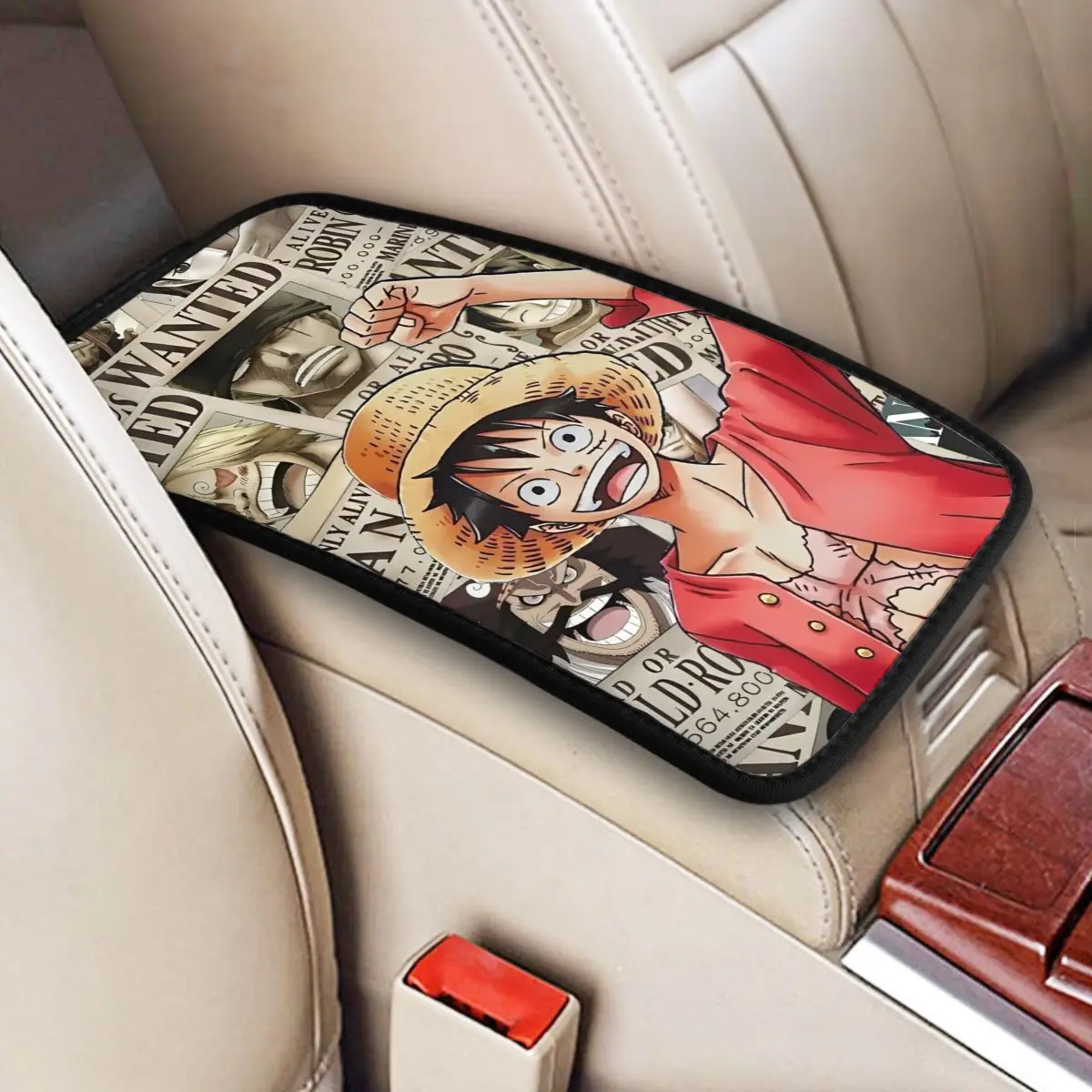 Leather Car Armrest Cover Mat One Piece Center Handle Box Pad Cushion Anime Automobiles Armrest Pad Car Interior Cushion