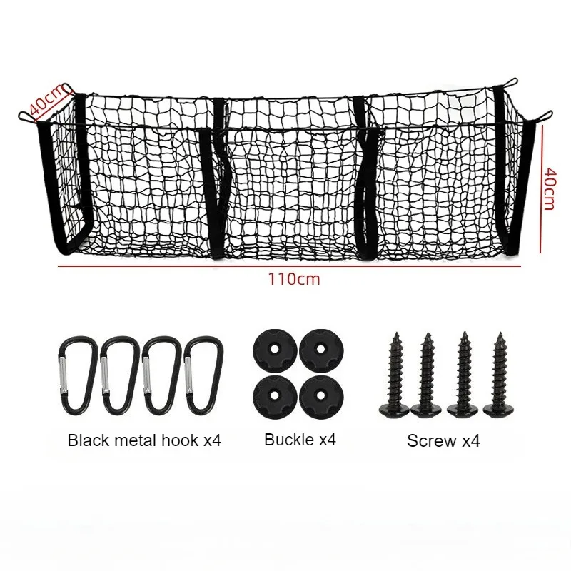 Universal 3-Säulen Cargo Net Stamm Bett Organizer Mesh Lagerung Net Bett Lebensmittel Auto Halter Pickup Lkw Bett Lkw zubehör – Detail 9