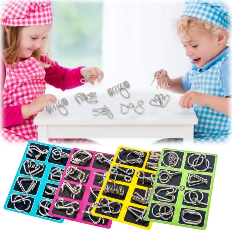 فتح حلقات الفولاذ المقاوم للصدأ في الصين: لعبة ألغاز للتفكير المنطقي للأطفال وتنمية الذكاء #2