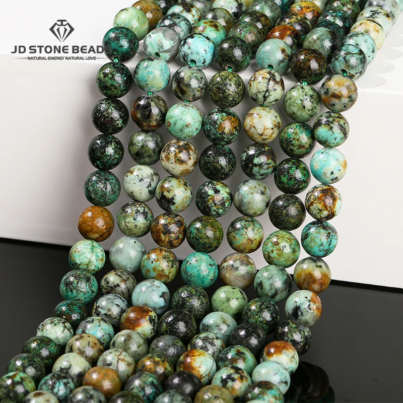 

Natural Africa Turquoises Bead Smooth Round Loose Spacer 4 6 8 10mm For Jewelry Making Diy Necklace Bracelet Accessory Findings
