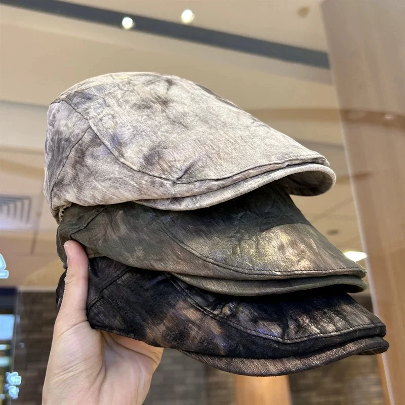 Vintage Distressed Forward-Facing Beret for Men and Women: Quick-Drying Spring/Summer Outdoor Beret, Worn Backwards