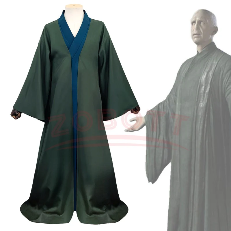 Adult Lord Voldemort Cosplay Costume Halloween Cloak Long Party Robe Cape School Unifrom Outfit Stage Performance Clothing