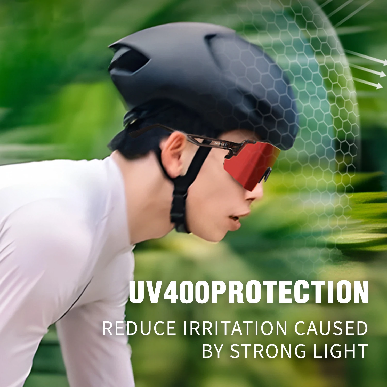 CAPONI Ciclismo Óculos De Sol para Homens, Gradiente Fotocromático Óculos De Sol, Proteção UV400, Anti Poeira, Windproof TR-90 Eyewear, BS24720