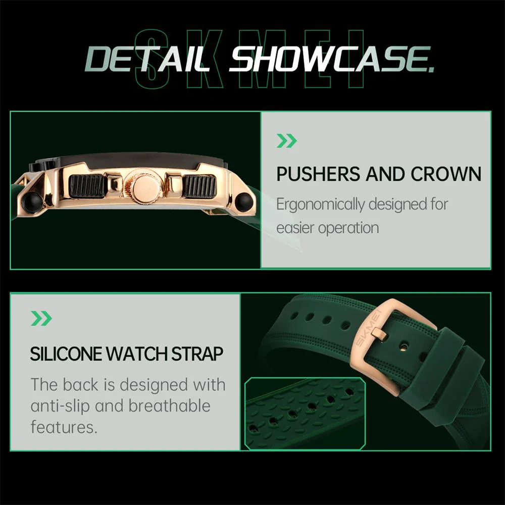 SKMEI Orologio con movimento al quarzo alla moda per uomo Donna Orologio da polso con data Orologio da polso impermeabile con design alla moda di lusso Reloj Hombre