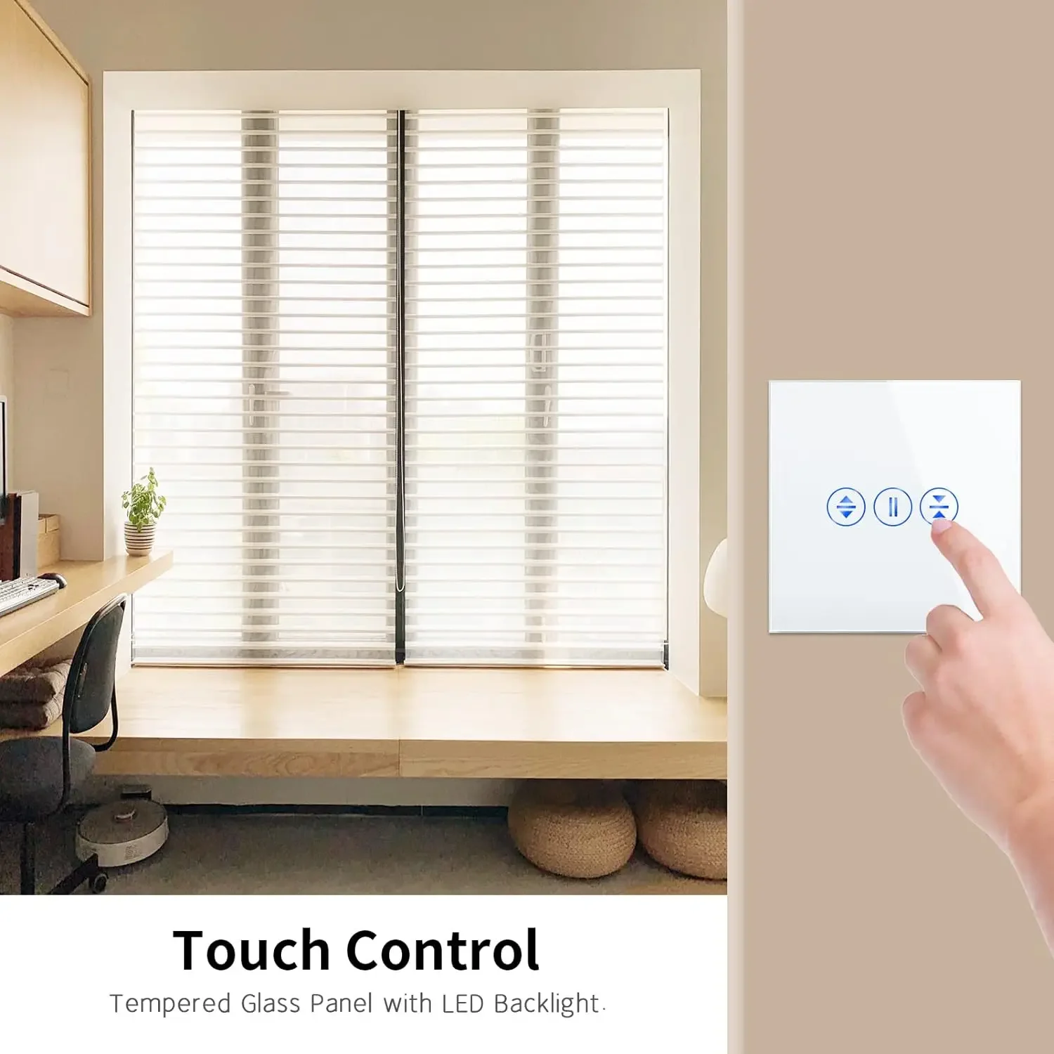 Tuya WiFi Smart Curtain Switch EU/US Touch Switch Motorized Curtains Roller Blinds Work with Smart Life Alexa Google Smart Home