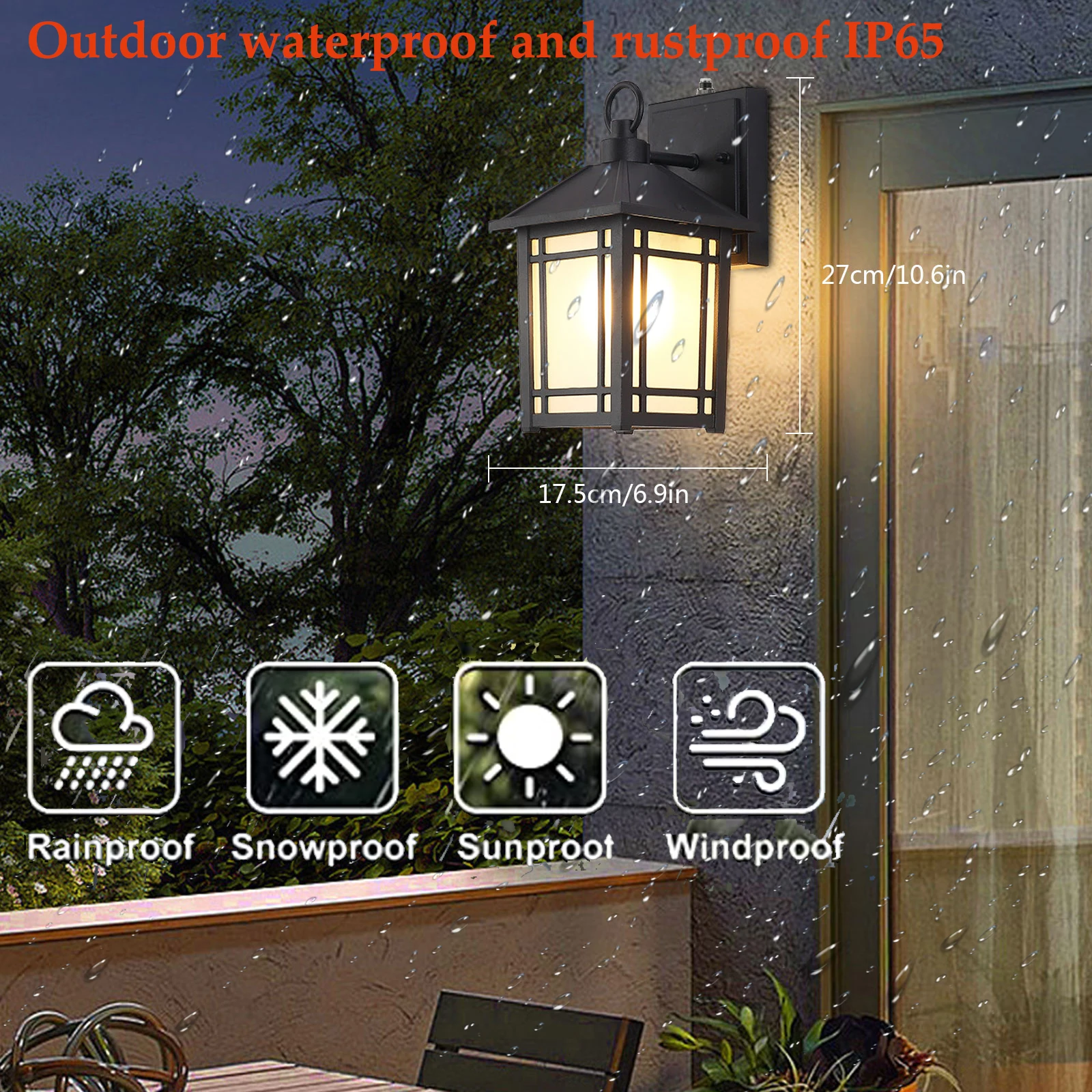 

Porch Sconce Outdoor Motion Sensor Wall Mounted Lamp Light Fixture Dusk to Dawn