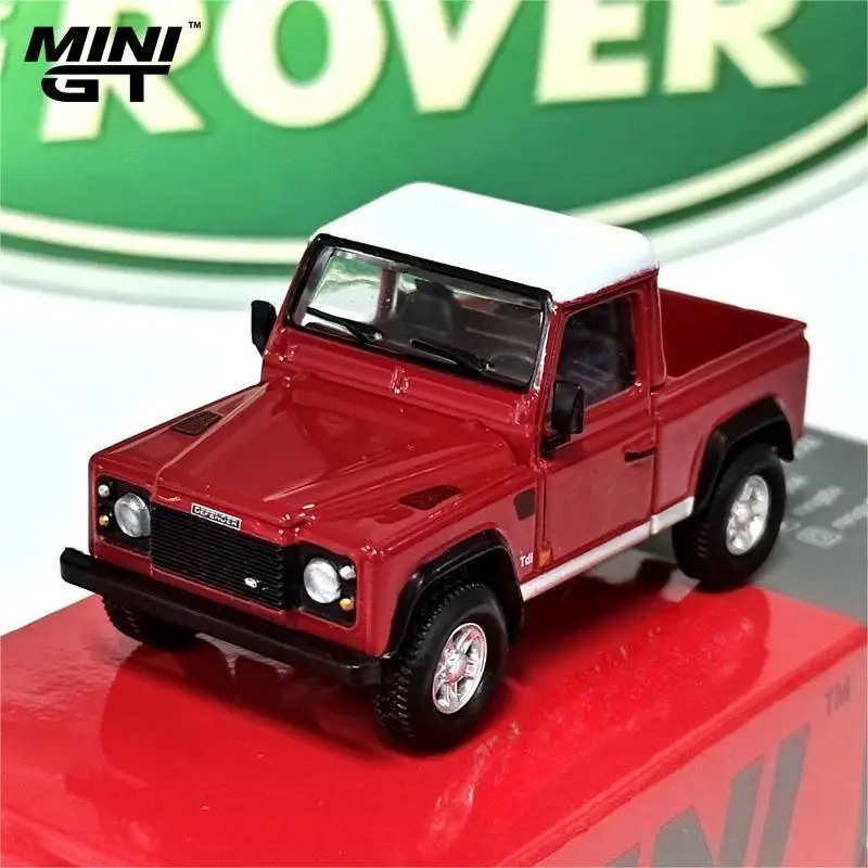 

TSM Minigt 1/64 #323 Land Rover Defender 90 пикап Masai красная имитация Литой коллекционная модель автомобиля из сплава коллекционные игрушки подарки