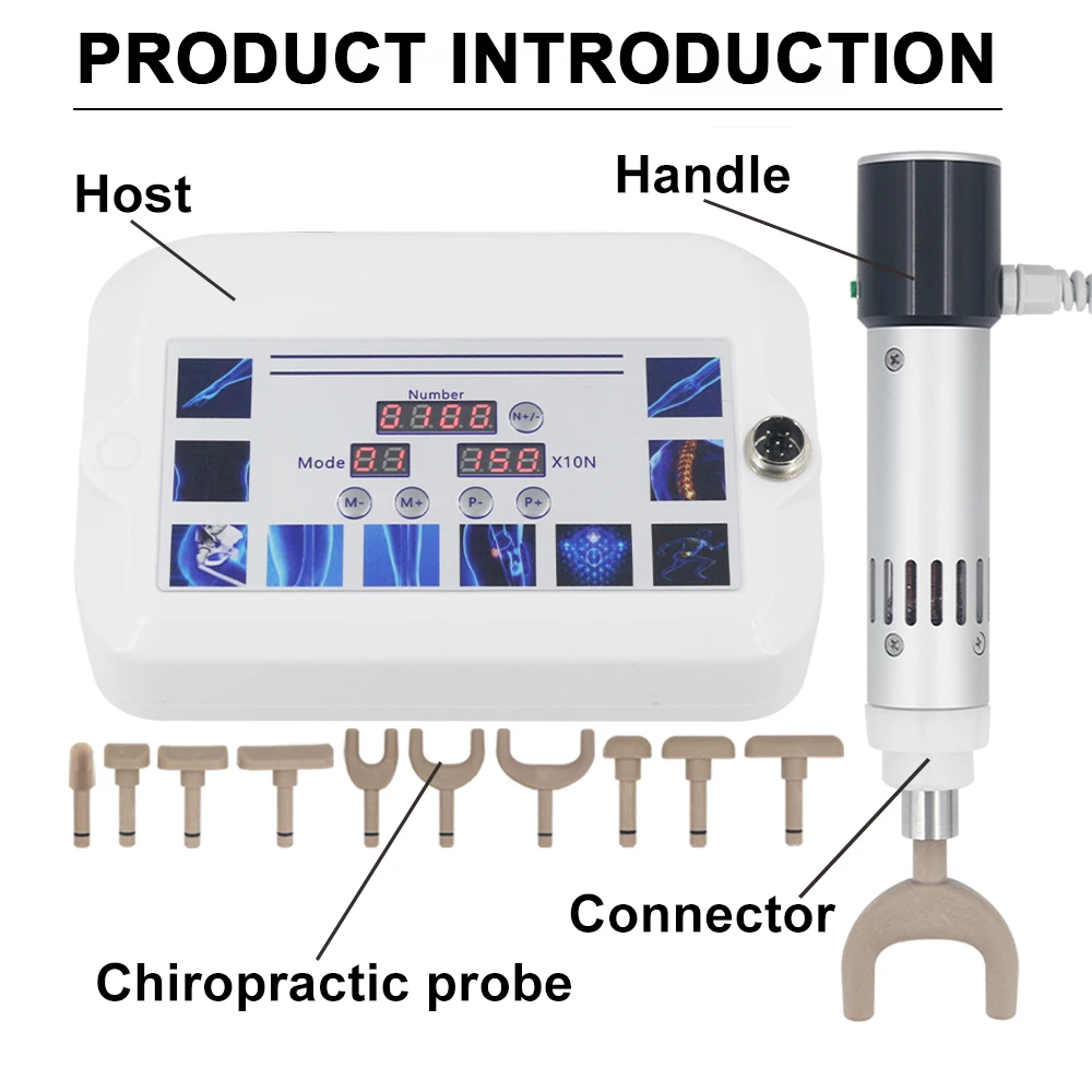 1800N Chiropractic Adjusting Tool Activation Therapy Spine Correction Tools Chiropractic Gun Spinal Adjustment 10 Heads