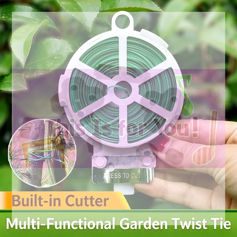 【MA】1 Roll 100M Multifunctional Plastic Steel Twist Tie Sturdy Reusable Garden Flower Plant Support Strap Tie