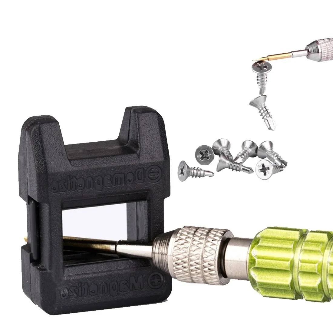 مفك براغي مغناطيسي أدوات ومعدات ورشة عمل مغناطيسية بلاستيك أحمر أصفر رمادي 2 قطعة أسود أزرق