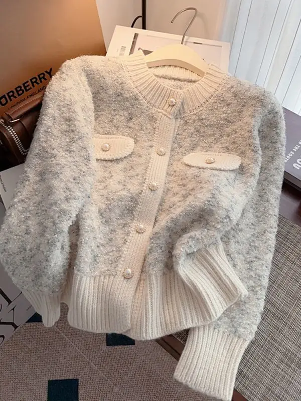 Xiaoxiang Style Knitted Sweater Cardigan Jacket for Women Short and Short with a High-end Feel and Exquisite Appearance Worn